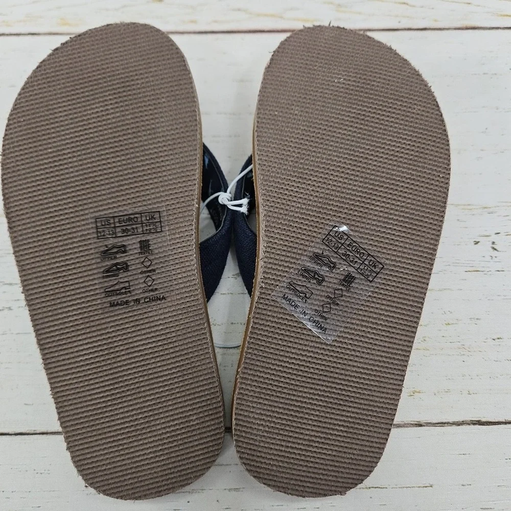 Tommy Bahama Kids Boys Flip Flop Sandals Brown Navy Blue Size Medium 12/13